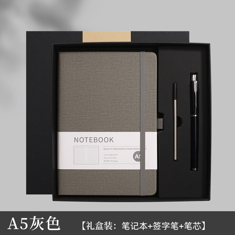 Journal Leather Hardcover - A5 Notebook Gift Set with Ballpoint
