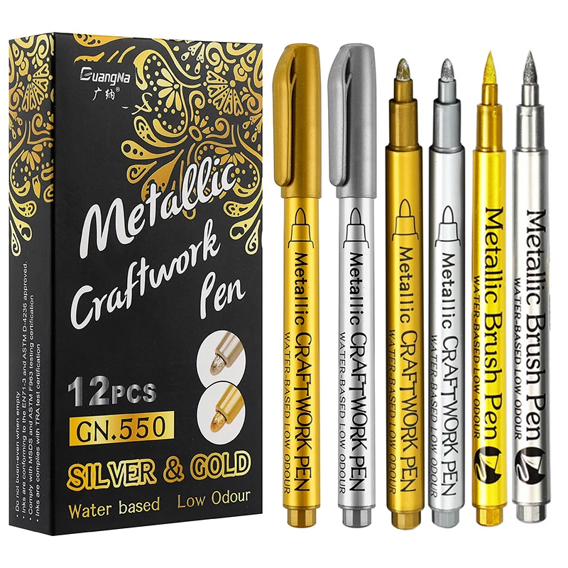 Metallic Marker Pen Set Gold S - Whiteboard Marker Set review and price