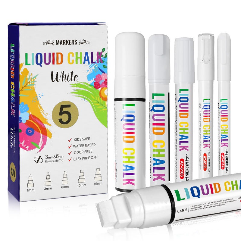 5pcs/set White Chalk Markers L - Whiteboard Marker Set review and price