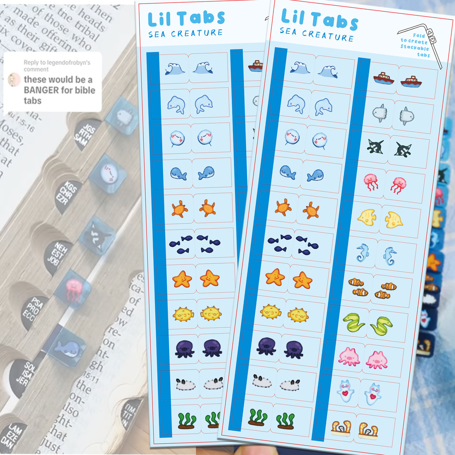 Sea Creature Lil Tab Stickers  - Memo Pad Sticky review and price
