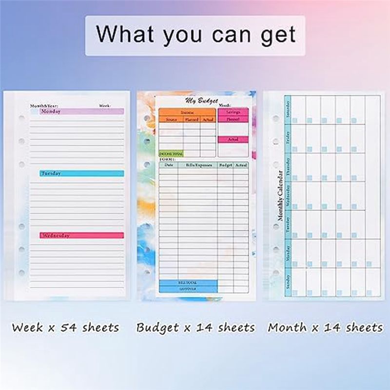 FTGT-A6 Budget Planner Refill  - Planner Weekly Budget review and price