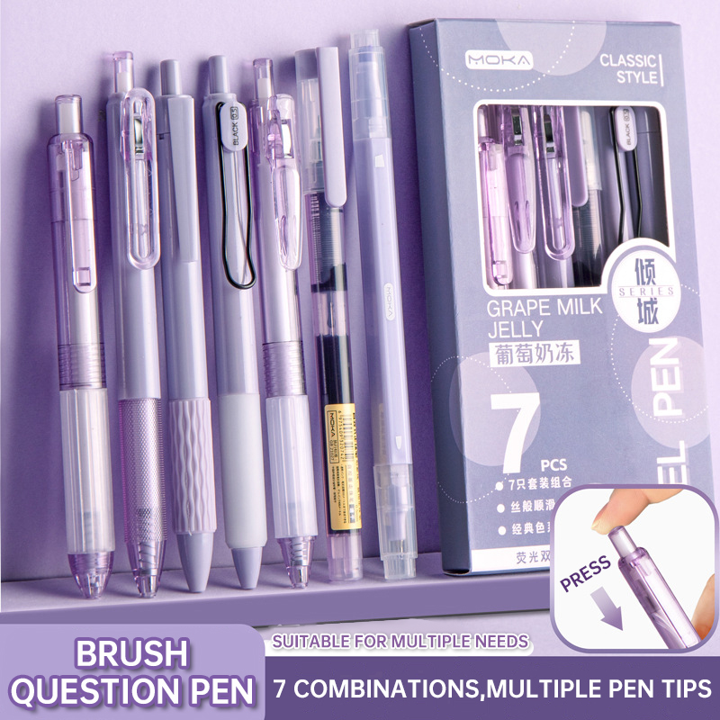 7Pcs/set Press Gel Pens Sets C - Office Supply Office Stationery Items review and price