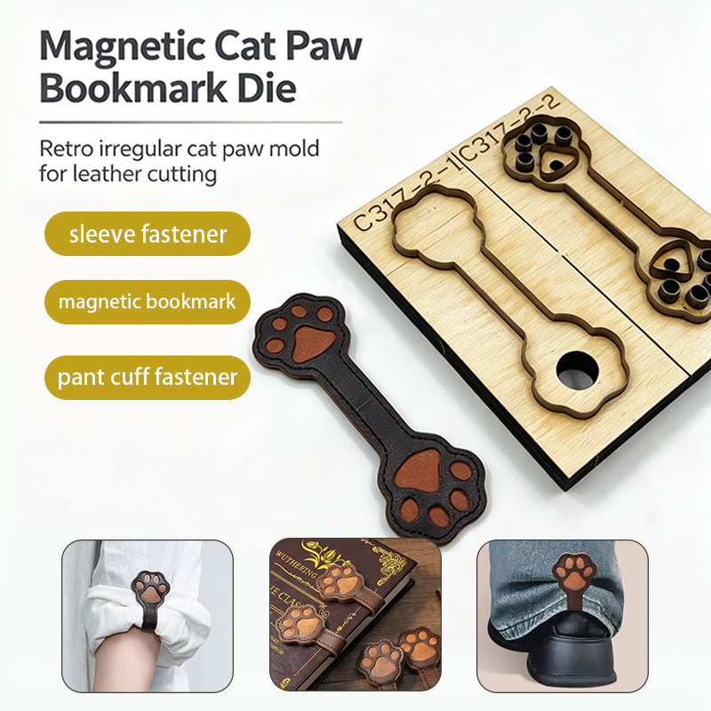C317 Cat Claw Leather Cutting  - Bookmark Magnetic Clip review and price