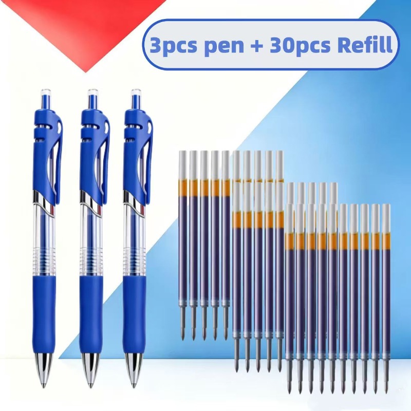 33 PCS(3 Pens+30 Pen Refills)  - Gel Ink Pen Set review and price